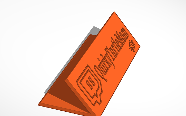 3D design Twitch Desk name plate - Tinkercad