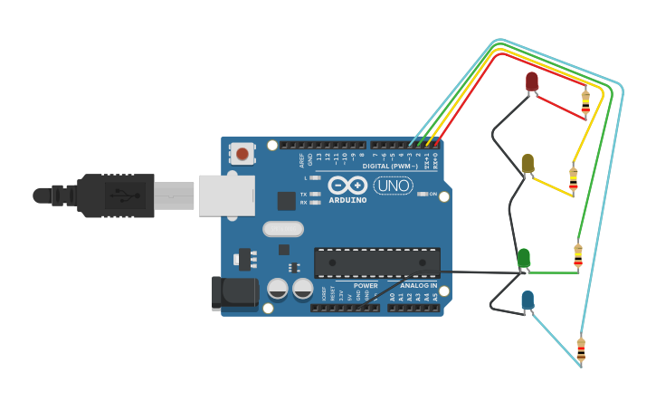 Circuit design Arduino uno - Tinkercad