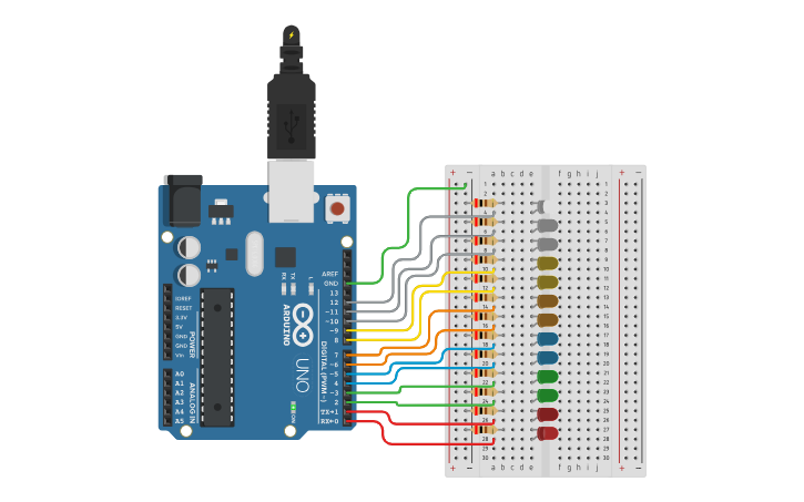 Circuit design First Blinking Arduino - Tinkercad