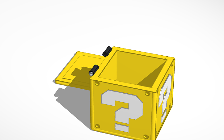 3D design Mario power up block container - Tinkercad