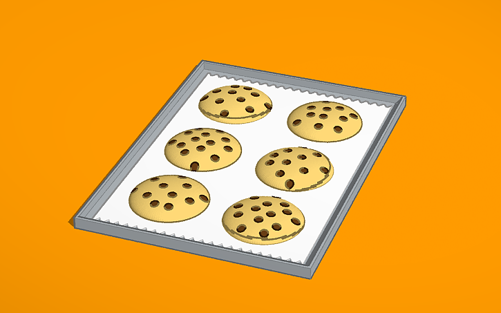 3D design Fresh Chocolate Chip Cookies - Tinkercad