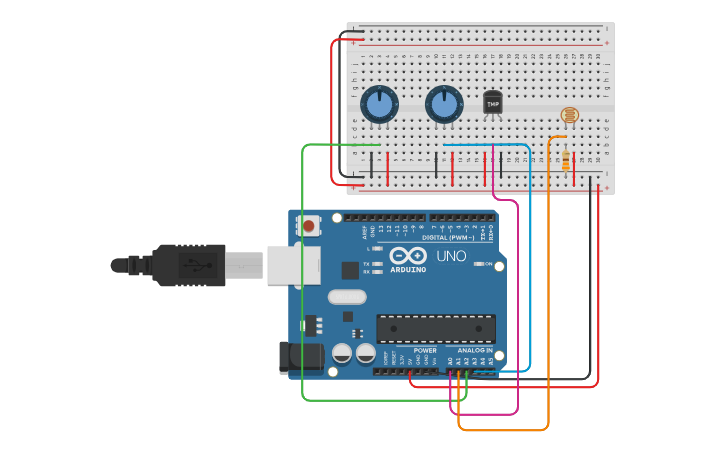 Circuit design Prototype DHT22 - Tinkercad