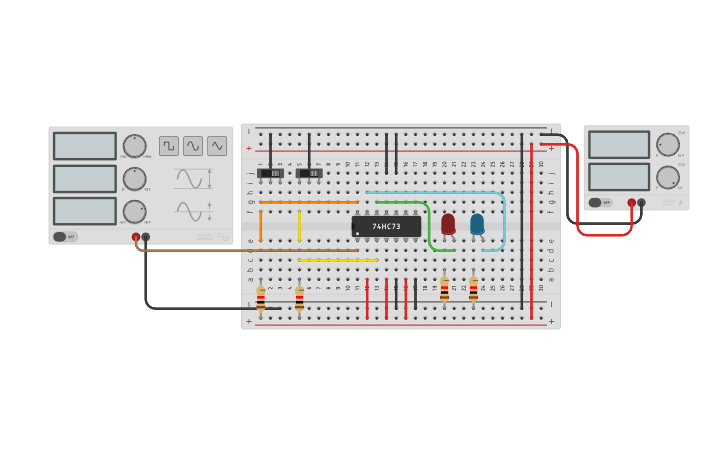 Circuit design JK FF-DLD LAB GRP -4 - Tinkercad
