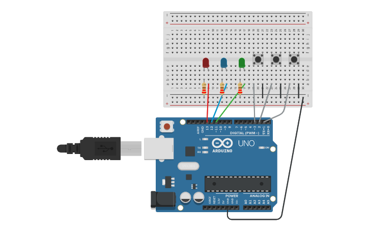 Circuit design Buttons - Tinkercad