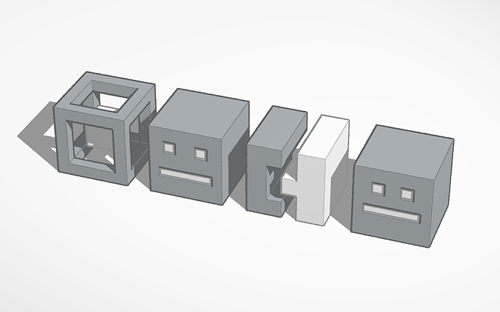 3D design GD/Geometry Dash default cubes template - Tinkercad