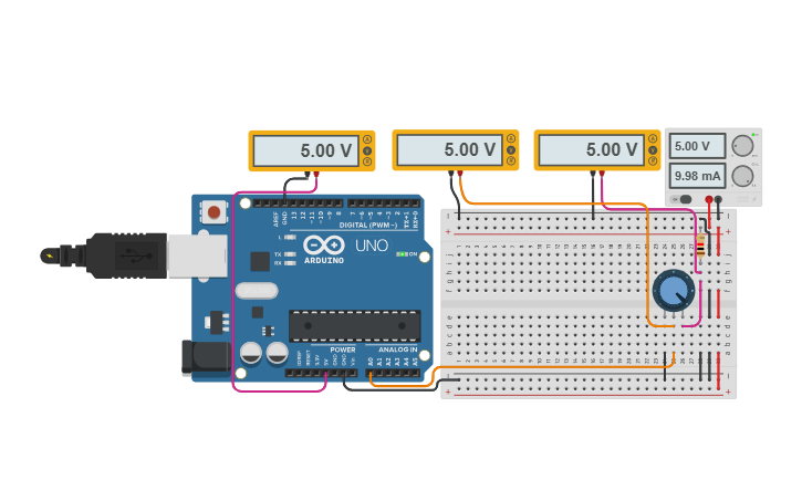 Circuit design ADC Test Arduino - Tinkercad