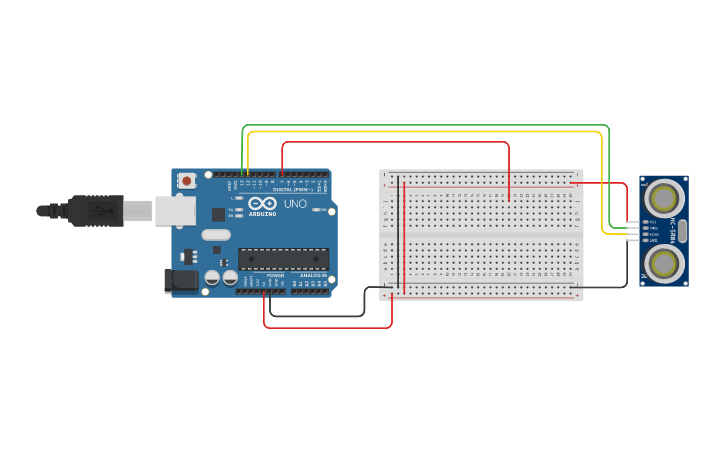 Circuit design distance sensor - Tinkercad