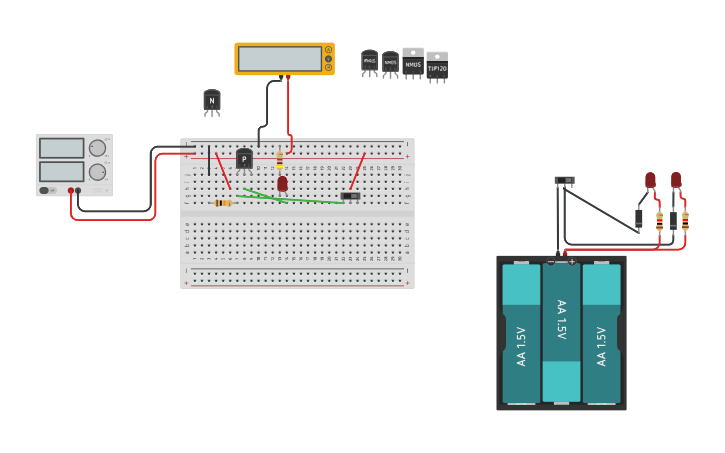 Circuit design Copy of P5,Diode & Transistor - Tinkercad
