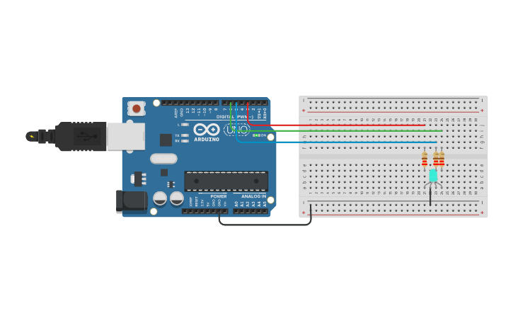 Circuit design arduino RGB - Tinkercad