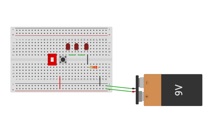 Circuit design Series with Switch - Tinkercad