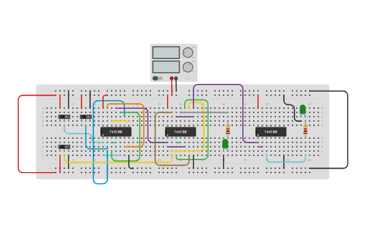 Circuit design Full Subtractor - Universal Gates - Tinkercad