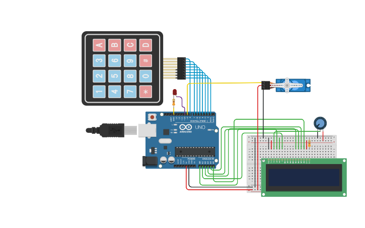 Circuit design KEYPAD CODE - Tinkercad