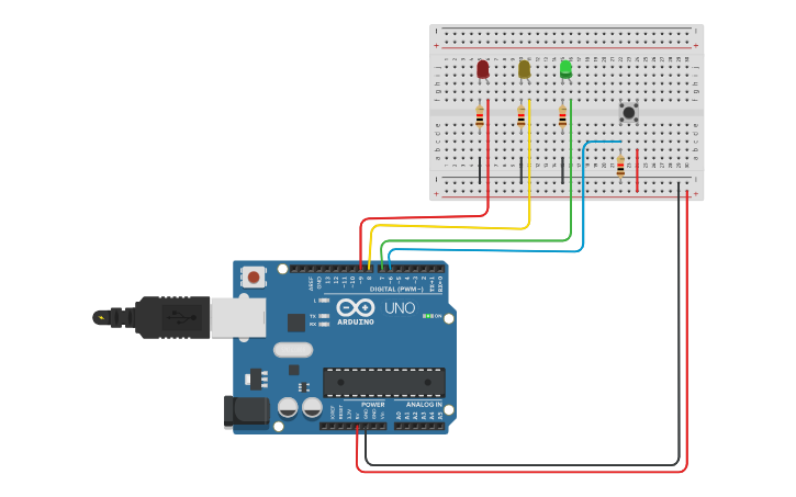 Circuit design BUTTON LED - Tinkercad