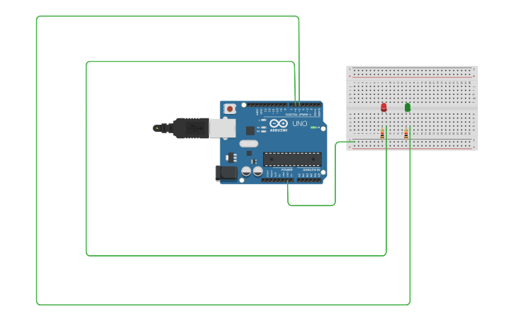 Circuit design led blinking - Tinkercad