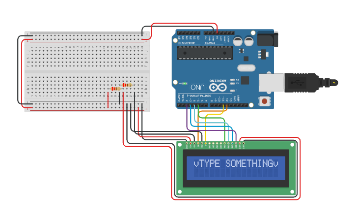 Circuit design Serial Monitor to LCD - Tinkercad