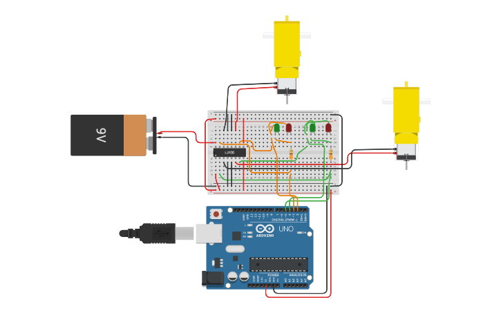 Circuit design Motor - Tinkercad