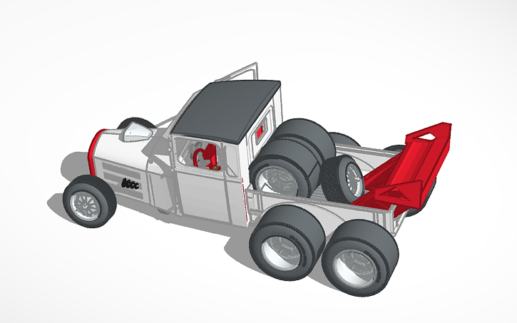 3D design tri axle Hot Rod racing Truck - Tinkercad